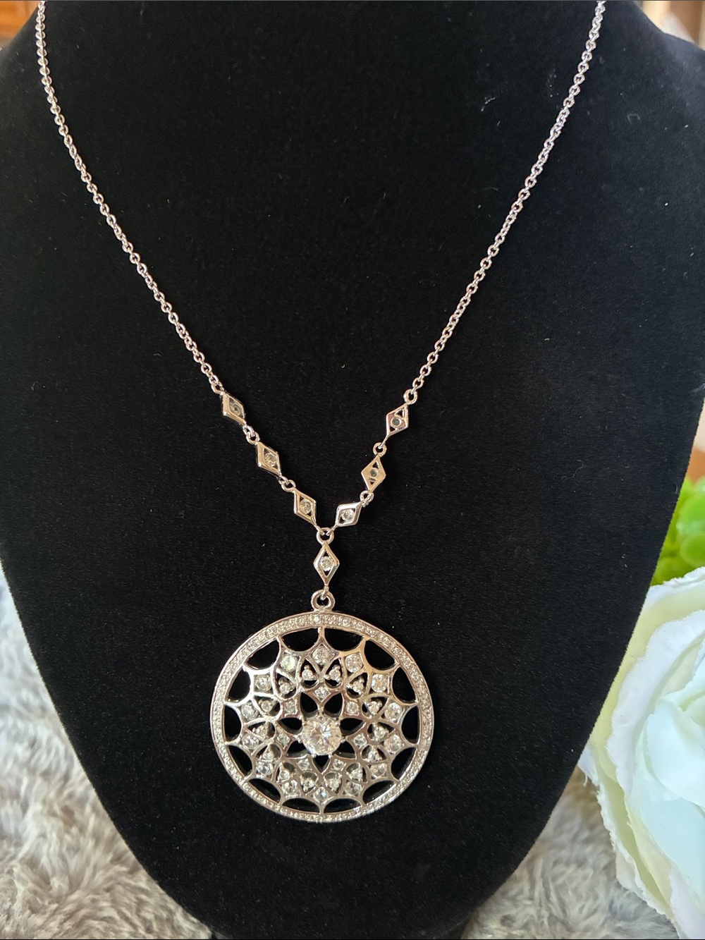 Sterling Silver Mandala Pendant Necklace | Stamped 925 | Sparkle Design